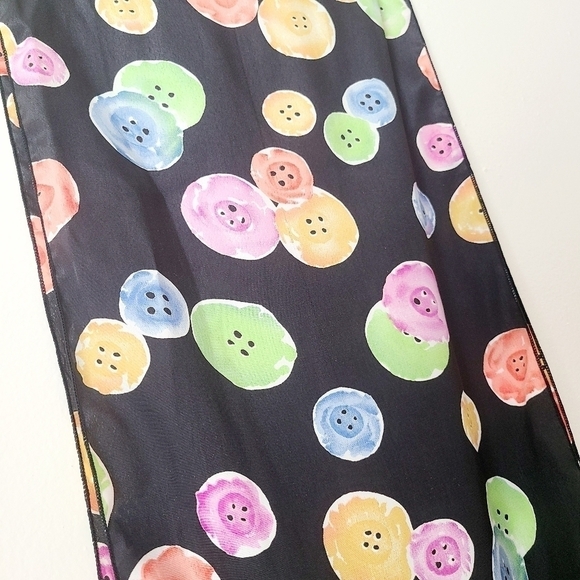 Women's Various Multi-Colored Sewing Buttons Scarf - Picture 5 of 7